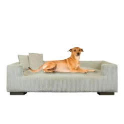 Rohrschneider Hundesofa gepolstert Cord breit Beige Hot