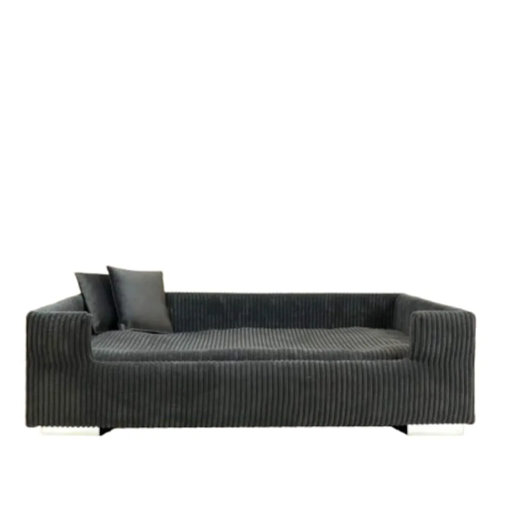 Rohrschneider Hundesofa gepolstert Cord breit Beige Hot