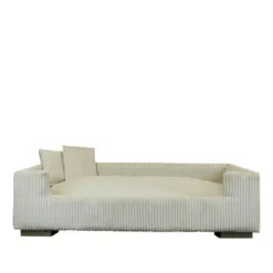 Rohrschneider Hundesofa gepolstert Cord breit Beige Hot