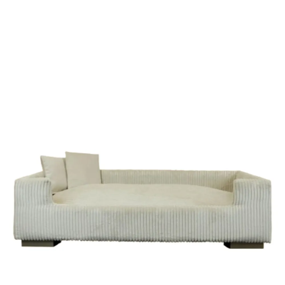 Rohrschneider Hundesofa gepolstert Cord breit Beige Hot