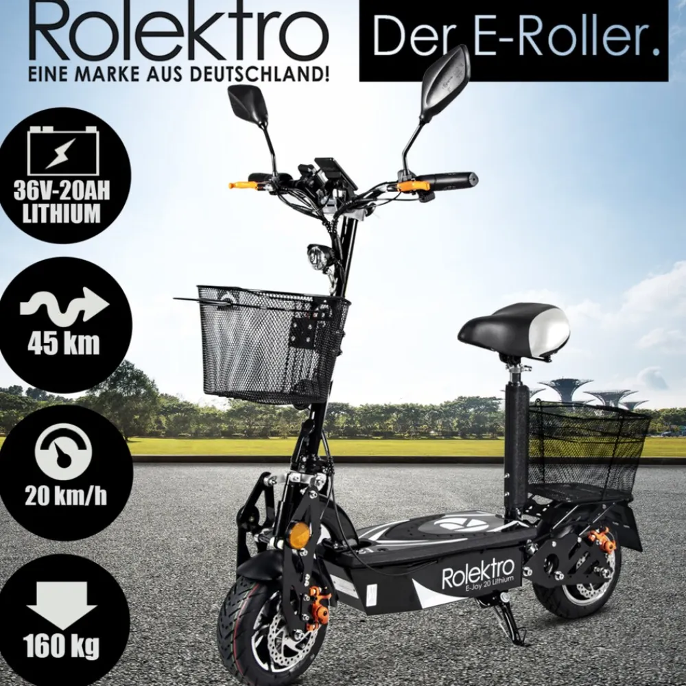 , E-Joy Elektro-Scooter 20 Lithium, Schwarz, 36V-20AH Akku, 500 Watt ^ Rolektro Clearance