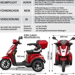 Rolektro E-Trike 25, V.2 in Rot Sale