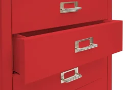 MCW Rollcontainer -L49, Schubladenschrank Stahlschrank Aktenschrank, Metall 55x40x41cm 4 Schubladen ~ rot Online