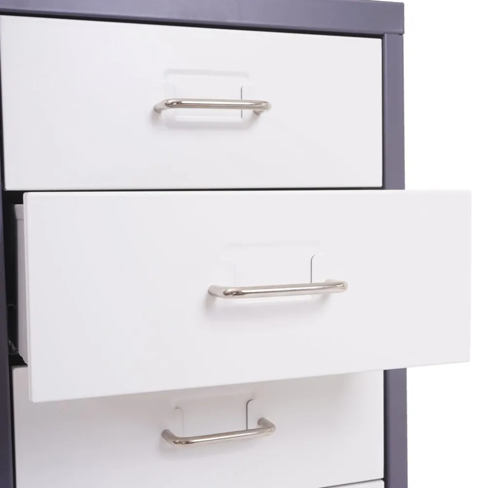MCW Rollcontainer Preston T851, Schubladenschrank Stahlschrank, 69x28x41cm 5 Schubladen ~ dunkelgrau weiß-dunkelgrau Discount
