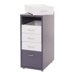 MCW Rollcontainer Preston T851, Schubladenschrank Stahlschrank, 69x28x41cm 5 Schubladen ~ dunkelgrau weiß-dunkelgrau Discount
