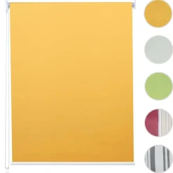 MCW Rollo -D52, Fensterrollo Seitenzugrollo Jalousie, Sonnenschutz Verdunkelung blickdicht 80x230cm ~ gelb Sale