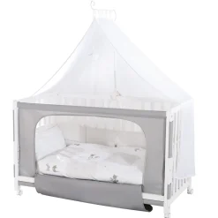 Room Bed 'Fox & Bunny', ca. 60 x 120 cm, höhenverstellbar, Beistellbett inkl. kompletter Ausstattung ^ Roba Outlet