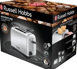 24080-56 Adventure Toaster Edelstahl gebürstet / schwarz ^ Russell Hobbs Hot