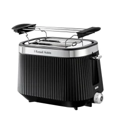 26760-56 Brontë black Toaster (2-Scheiben-Toaster, 980 Watt, 6 Bräunungsstufen, Lift & Look-Funktion, Hebefunktion, Auftau-, Aufwärm- und Stoppfunktion, Brötchenaufsatz) ^ Russell Hobbs New
