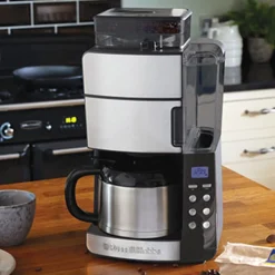 25620-56 Grind & Brew Thermo-Kaffeeautomat mit Mahlwerk Edelstahl / schwarz ^ Russell Hobbs New