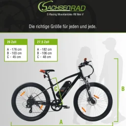 Sachsenrad [Refurbished] E-Racing Mountain Bike R6 NEO II V2 TÜV Zertifiziert 500Wh bis 150KM 26 Zoll Sale