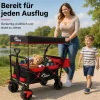 Faltbarer Bollerwagen Offroad mit Dach - Schwarz / Grün ^ SAMAX Clearance
