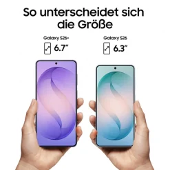 Galaxy S26 256GB 5G, Black Smartphone (6,3 Zoll, 50 MP, Triple-Kamera, 4.300-mAh, Deca-Core, Fingerabdrucksensor, Gesichtserkennung, schwarz) ^ Samsung