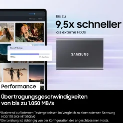 Samsung Portable SSD T7 USB 3.2 Gen 2 - 1 TB Grau Sale