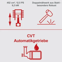 Benzin-Rasentraktor TMR452-98C-RD ^ Scheppach New