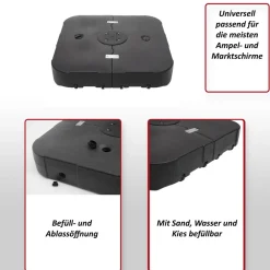 Schirmständer XXL -F54, Ampelschirmständer Marktschirmständer, rollbar befüllbar 180kg universell passend ^ MCW Clearance