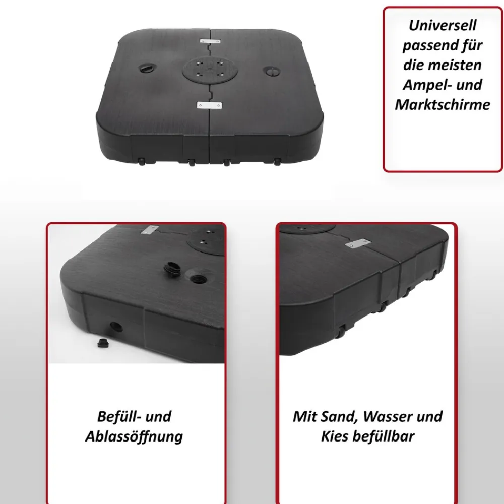 Schirmständer XXL -F54, Ampelschirmständer Marktschirmständer, rollbar befüllbar 180kg universell passend ^ MCW Clearance