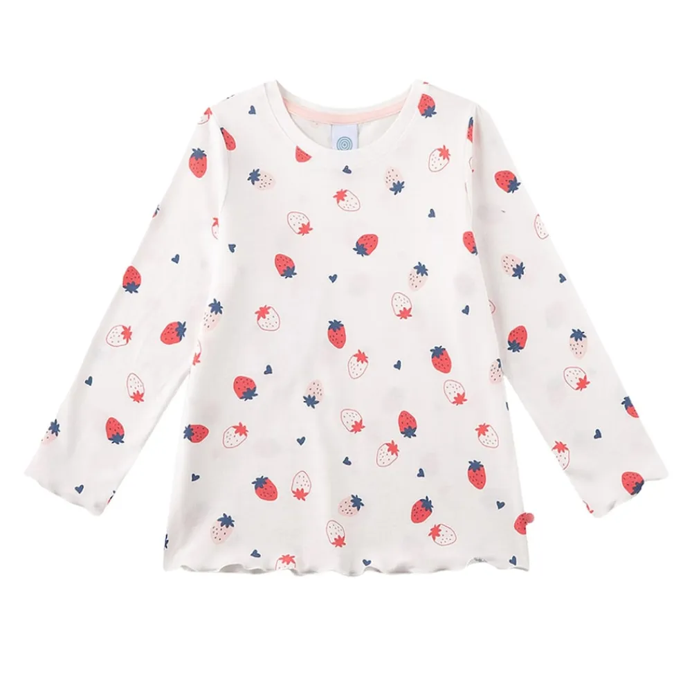 Sanetta Schlafanzug Erdbeeren Pyjama Kids lang Mädchen Pyjama Rosa/Beige New