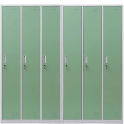 MCW Schließfach Preston T829, Spind Wertfachschrank Schließfachschrank, Metall 6 Fächer ~ grün