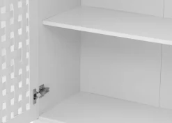 MCW Schrank -N87, Wohnzimmerschrank, 3D-Flecht-Design 2 Türen 3 Staufächer 2 Schubladen Soft-Close, 138x80x36cm ~ weiß Online