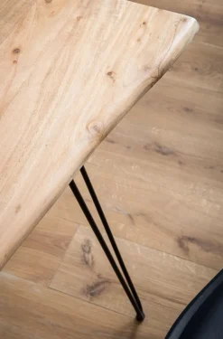 Schreibtisch Bürotisch 150 cm Akazie Massivholz Computertisch Baumkante ^ Finebuy Clearance