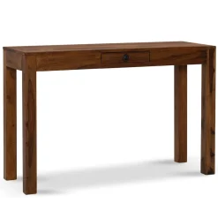 Schreibtisch – Massivholz, 118x40x76 cm, dunkelbraun, kompakt, handgefertigt ^ KADIMA DESIGN