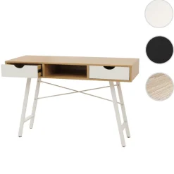 MCW Schreibtisch -E92, Bürotisch Computertisch, 3D-Struktur 120x60cm ~ naturbraun weiß Hot