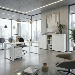 Schreibtisch "Muenchen" Glasplatte & Kufengestell, 160x80 cm Weiß ^ KADIMA DESIGN Outlet