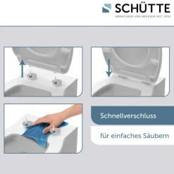 Schütte Duroplast WC Sitz WHITE mit Absenkautomatik und Schnellverschluss