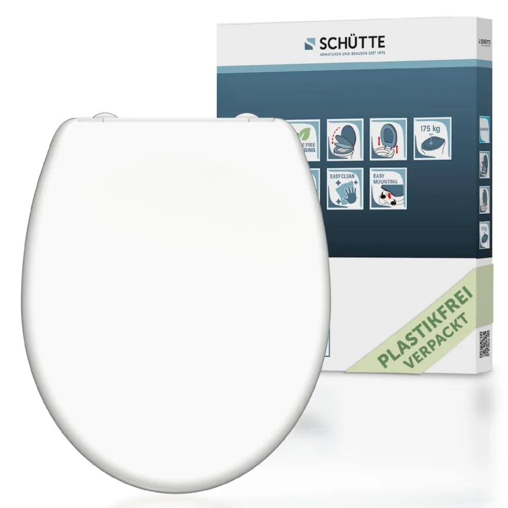 Schütte Duroplast WC Sitz WHITE mit Absenkautomatik und Schnellverschluss