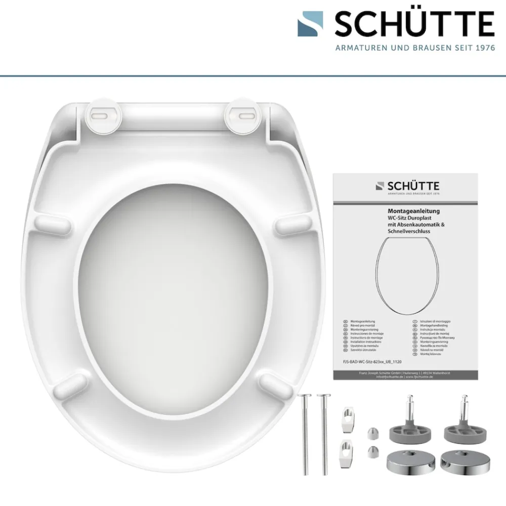 Schütte Duroplast WC Sitz WHITE mit Absenkautomatik und Schnellverschluss