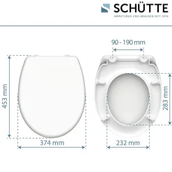 Schütte Duroplast WC Sitz WHITE mit Absenkautomatik und Schnellverschluss