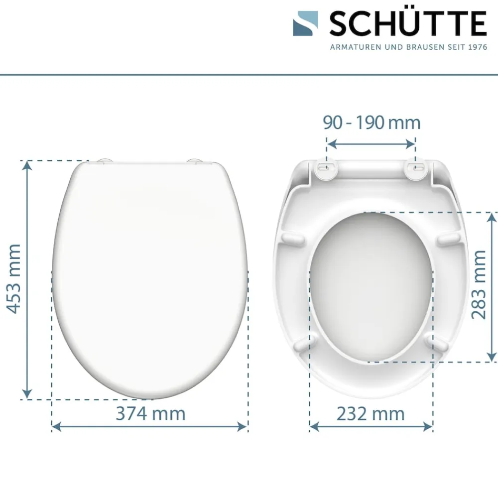 Schütte Duroplast WC Sitz WHITE mit Absenkautomatik und Schnellverschluss