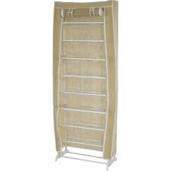 Schuhschrank Campingschrank Faltschrank Stoff 140x52x18cm creme ^ MCW Discount