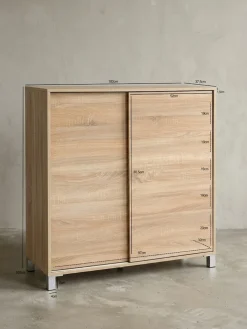 KADIMA DESIGN Schuhschrank Holz für 20 Paar Schuhe mit Ablage, 100x38x108 cm Sonoma Clearance