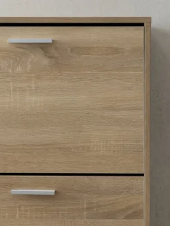 Schuhschrank Holz mit 4 Fächern und Ablage, 120x24x81 cm ^ KADIMA DESIGN Hot