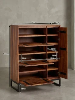 Schuhschrank – Massivholz, 88x120x40 cm, geschlossen, mit Ablage ^ KADIMA DESIGN Best