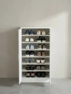 KADIMA DESIGN Schuhschrank – Weiß, 55x108x35 cm, geschlossen, Flurschrank mit 2 Türen Discount