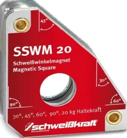 Schweißkraft Permanent Schweißwinkelmagnet 20 für Haltewinkel 30°, 45°, 60°, 90°