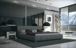 Sedex Bett Luna 140x200cm Kunstleder grau