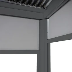 Seitenwand für Pergola -L41, Pavillon Rollo Ersatzseitenwand, Stoff/Textil 3x3,7m ~ anthrazit ^ MCW Outlet