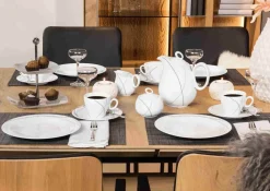 Seltmann Weiden Espressotassen mit Untertassen Trio Highline 110 ml 6er Set weiß-grau Hot