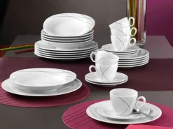 Seltmann Weiden Espressotassen mit Untertassen Trio Highline 110 ml 6er Set weiß-grau Hot