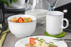 Seltmann Weiden Frühstücks-Set Compact Blaurand 18er Set weiß-blau Clearance