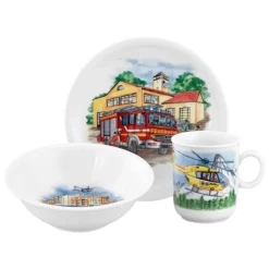 Seltmann Weiden Kindergeschirr Set Compact Blaulicht 3er Set bunt New