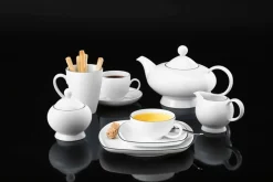 Seltmann Weiden Teekannen-Set Lido Black Line 3er Set weiß Hot