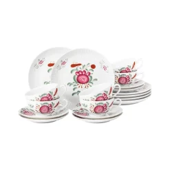 Seltmann Weiden Teeservice Amina Ostfriesenrose 6er Set bunt Hot
