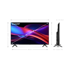 Sharp 43GD2225E – 43 Zoll Fernseher (108 cm) Full HD Roku TV– HDR10, Dreifach-Tuner DVB-T2/C/S2, 3x HDMI, USB, WLAN Clearance