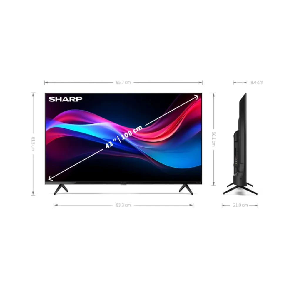 Sharp 43GJ4225E - 43 Zoll Fernseher (108 cm) 4K Ultra HD Roku TV - Streaming LED Smart TV (HDR10, HDMI, Receiver, WLAN) Outlet