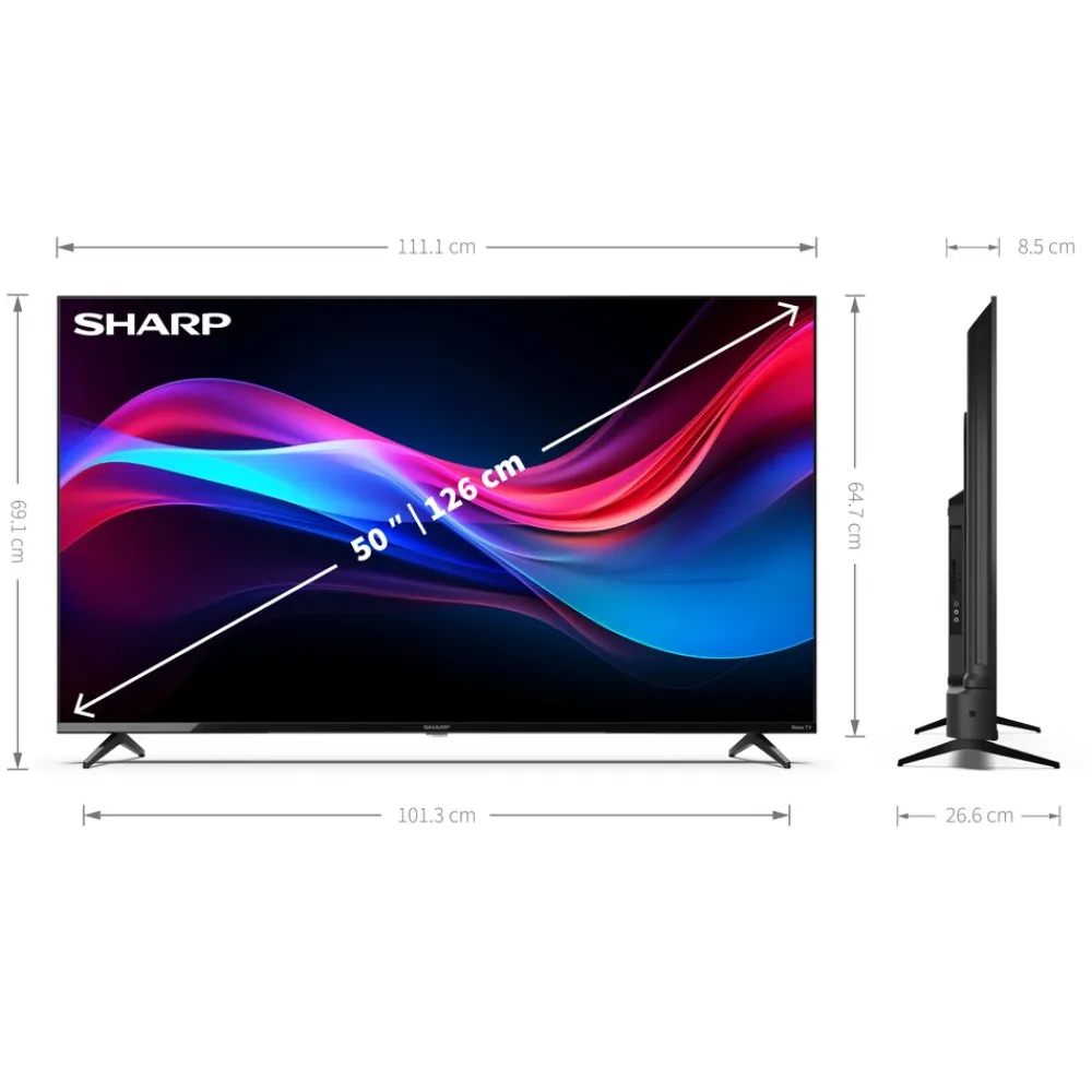 Sharp 50GJ4225E - 50 Zoll Fernseher (126 cm) 4K Ultra HD Roku TV - Streaming LED Smart TV (HDR10, HDMI, Receiver, WLAN) Hot